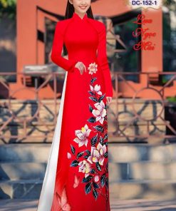 Vải áo dài hoa 3d dldc-152