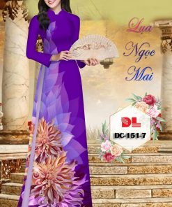 Vải áo dài hoa 3d dldc-151
