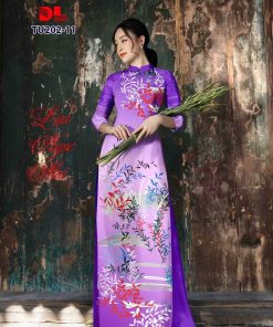 Vải áo dài chiếc lá dltu-202