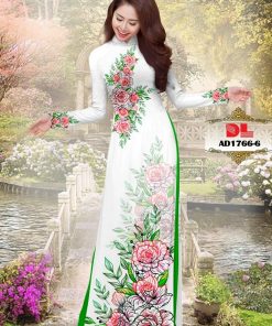 Vải áo dài hoa hồng dlad-1766