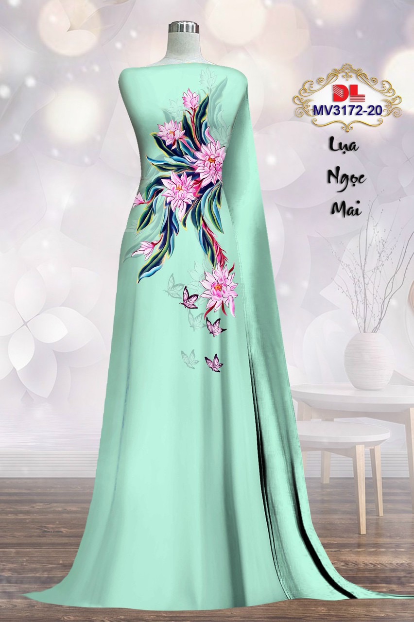 Vải áo dài hoa ngay eo dlmv-3172 - Ảnh 24
