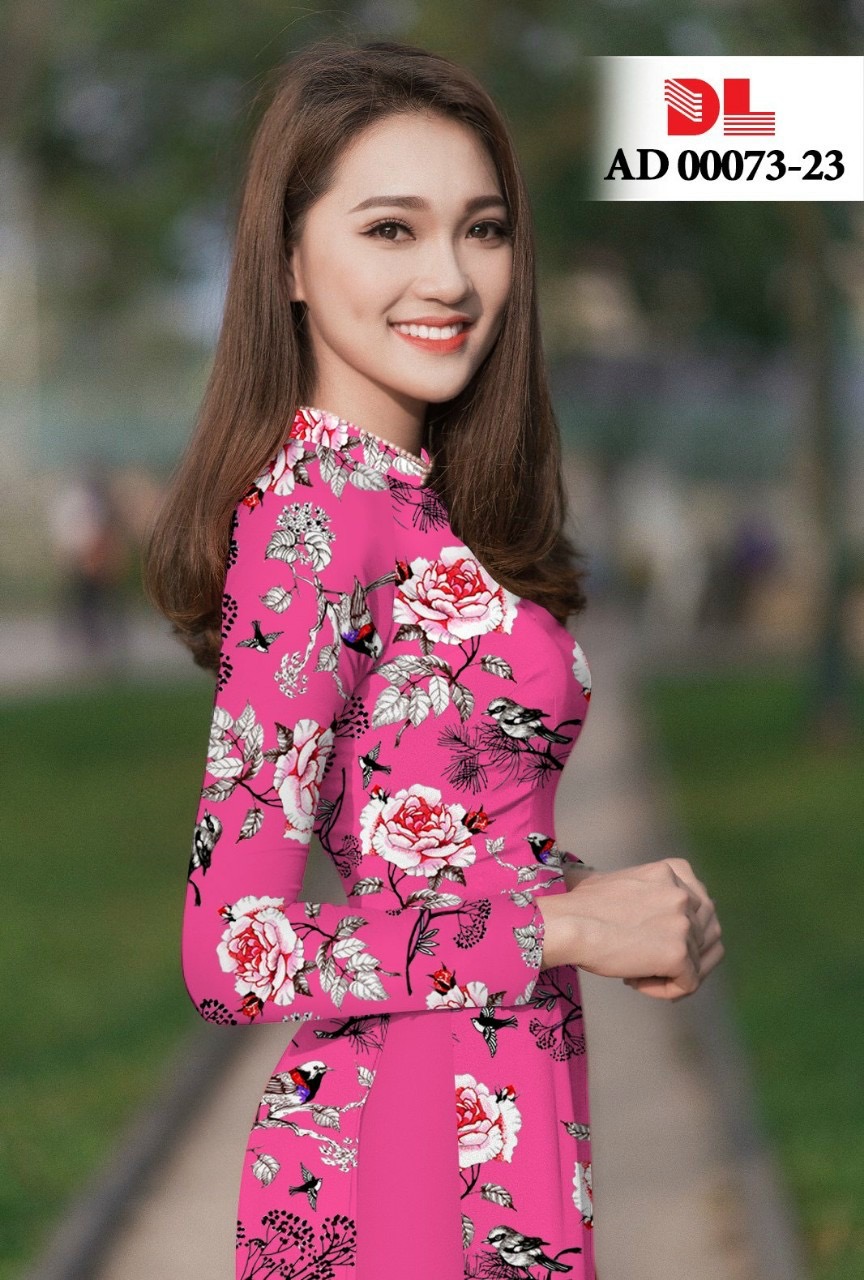 Vải áo dài hoa nguyên áo dlad-00037 - Ảnh 4