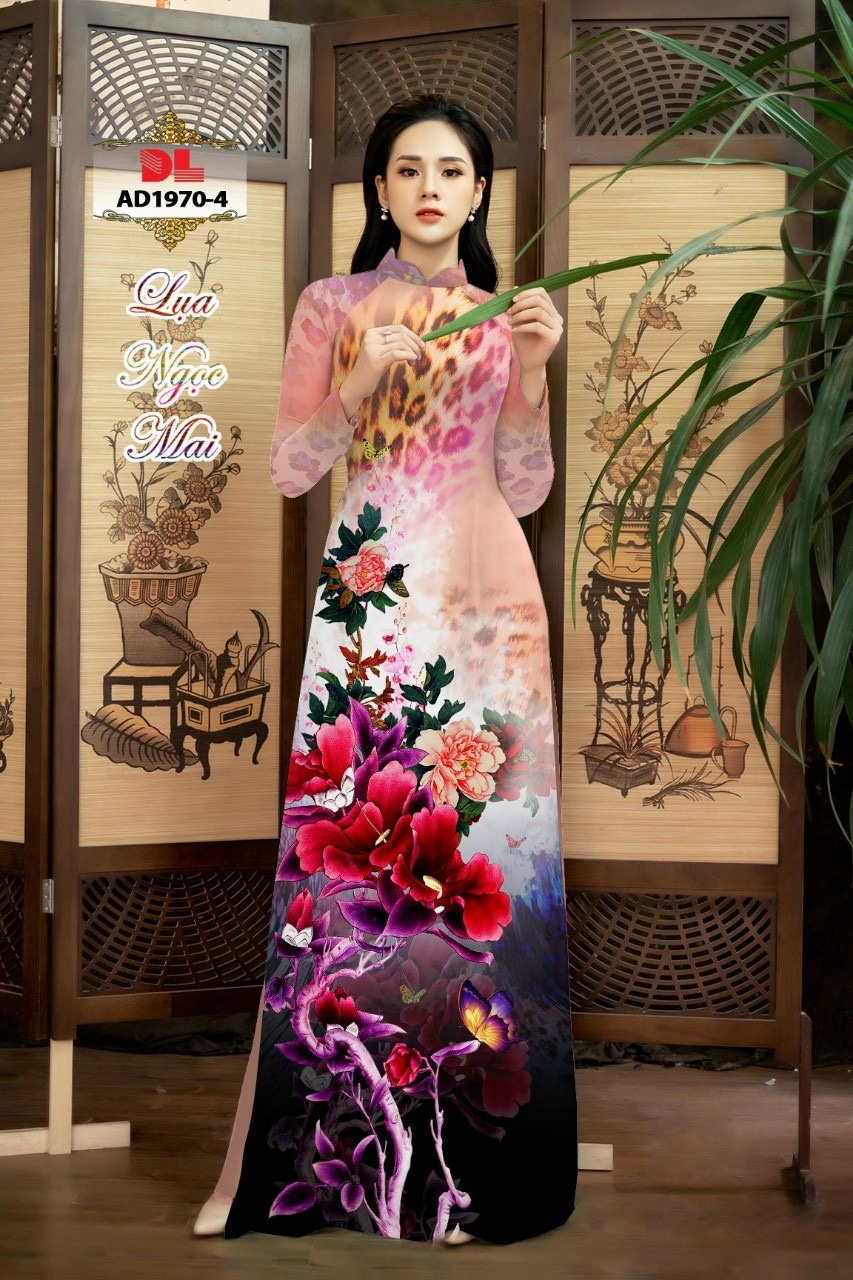 Vải áo dài hoa 3d dlad -1970