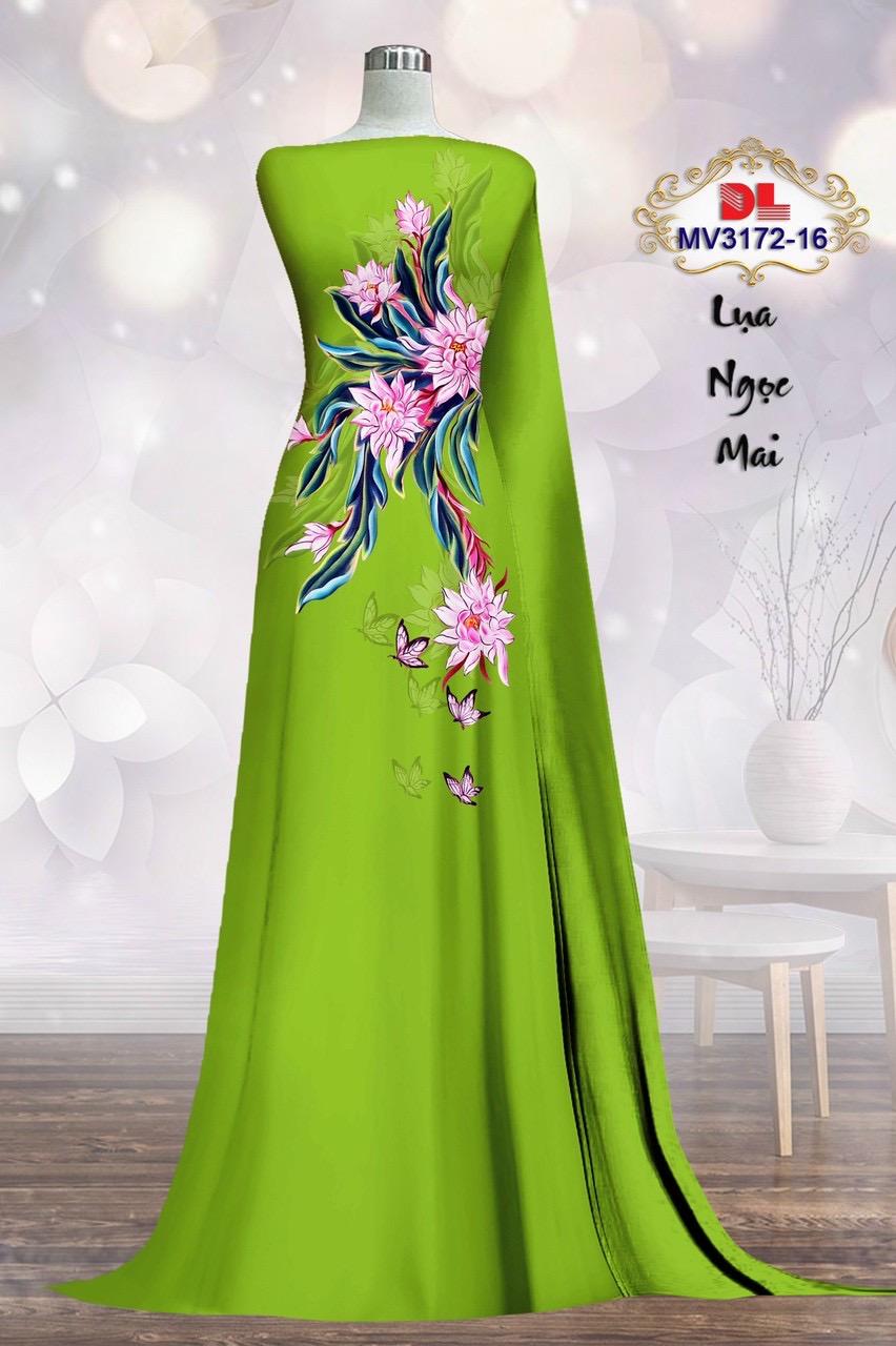 Vải áo dài hoa ngay eo dlmv-3172 - Ảnh 23