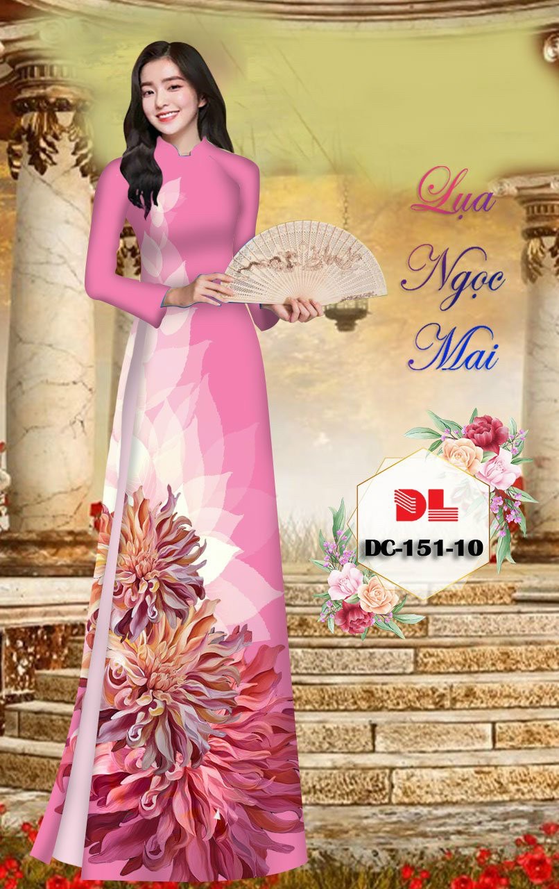 Vải áo dài hoa 3d dldc-151 - Ảnh 2