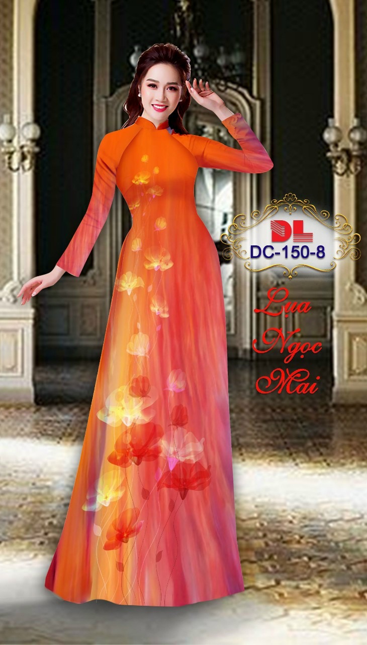 Vải áo dài hoa 3d dldc-150 - Ảnh 4