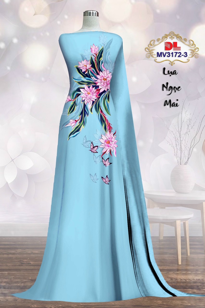 Vải áo dài hoa ngay eo dlmv-3172 - Ảnh 6