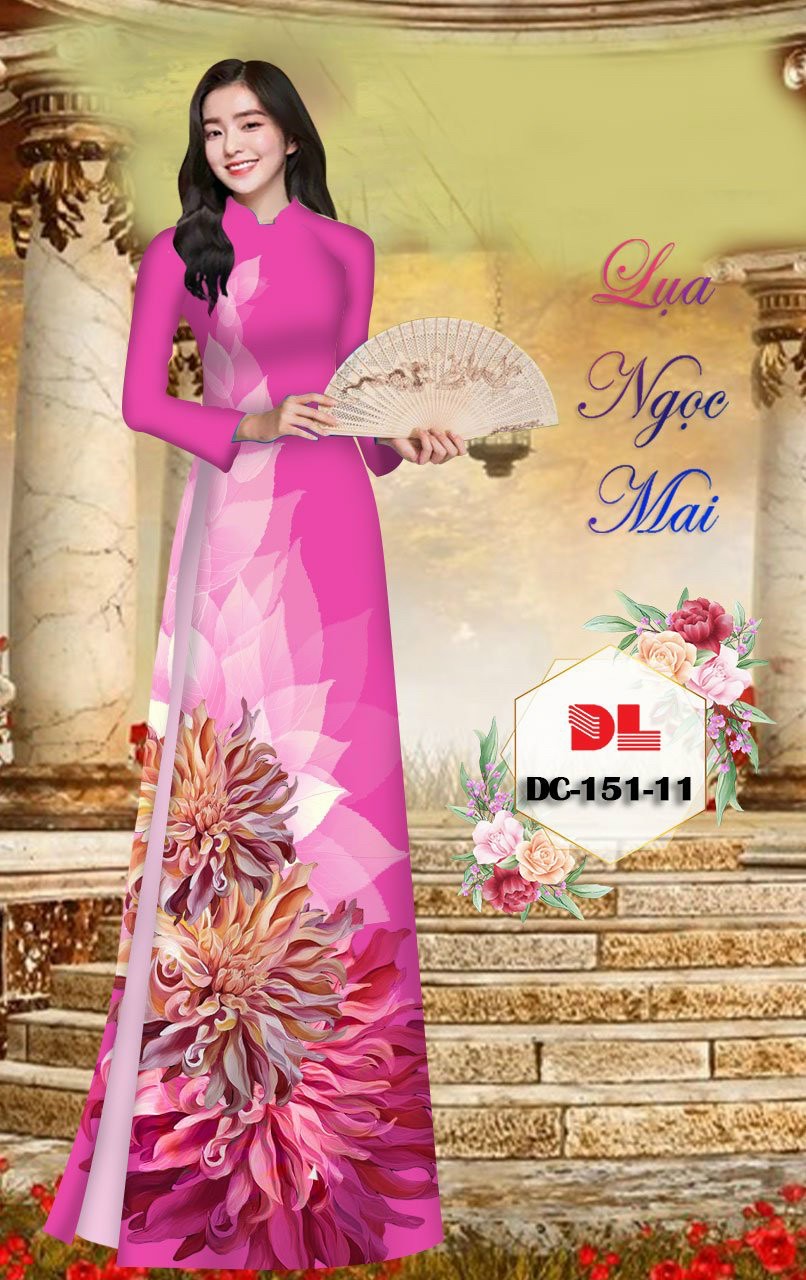 Vải áo dài hoa 3d dldc-151 - Ảnh 9