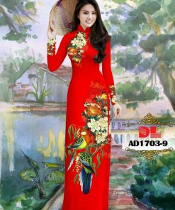 Alternative view of Vải áo dài hoa và chim dlad-1703
