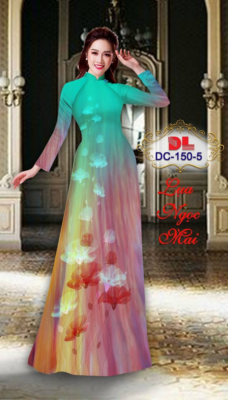 Vải áo dài hoa 3d dldc-150 - Ảnh 8