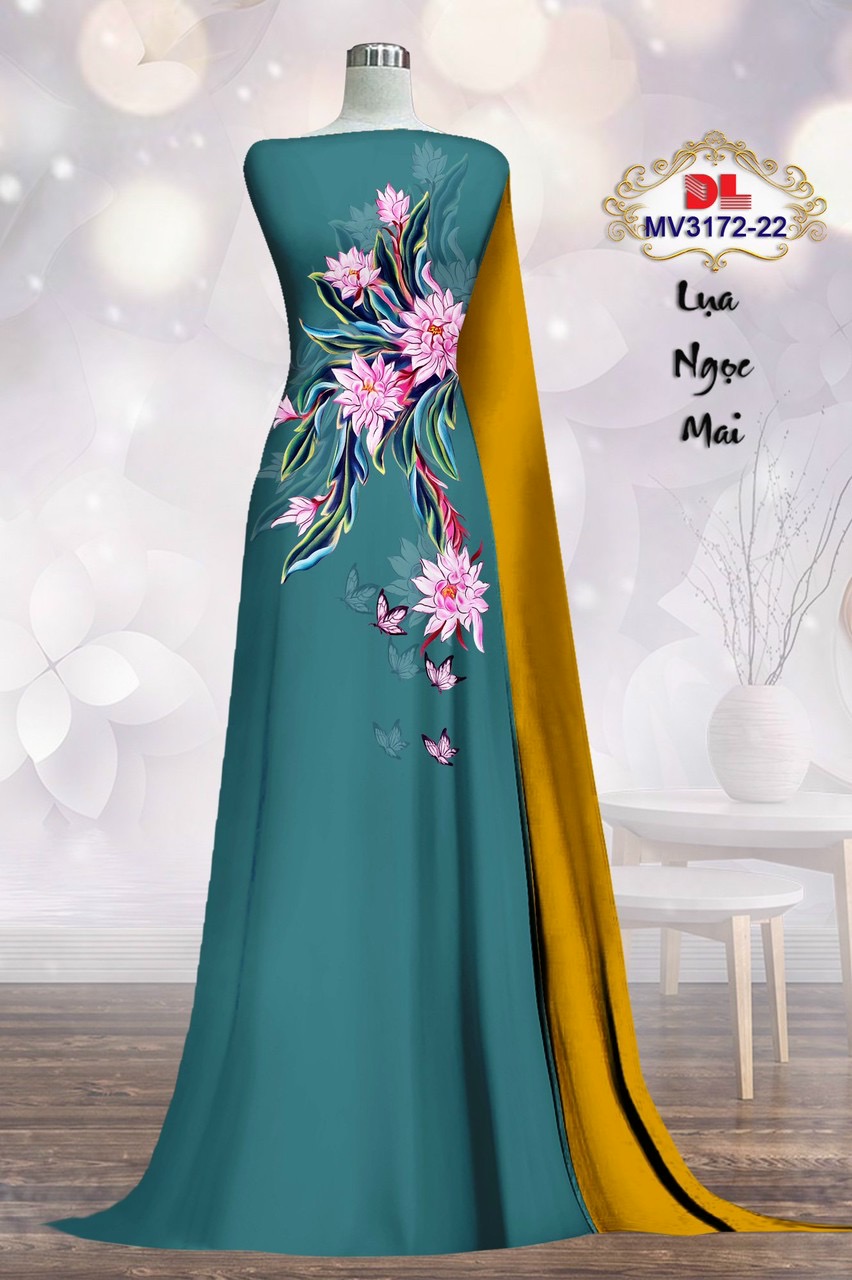 Vải áo dài hoa ngay eo dlmv-3172 - Ảnh 18