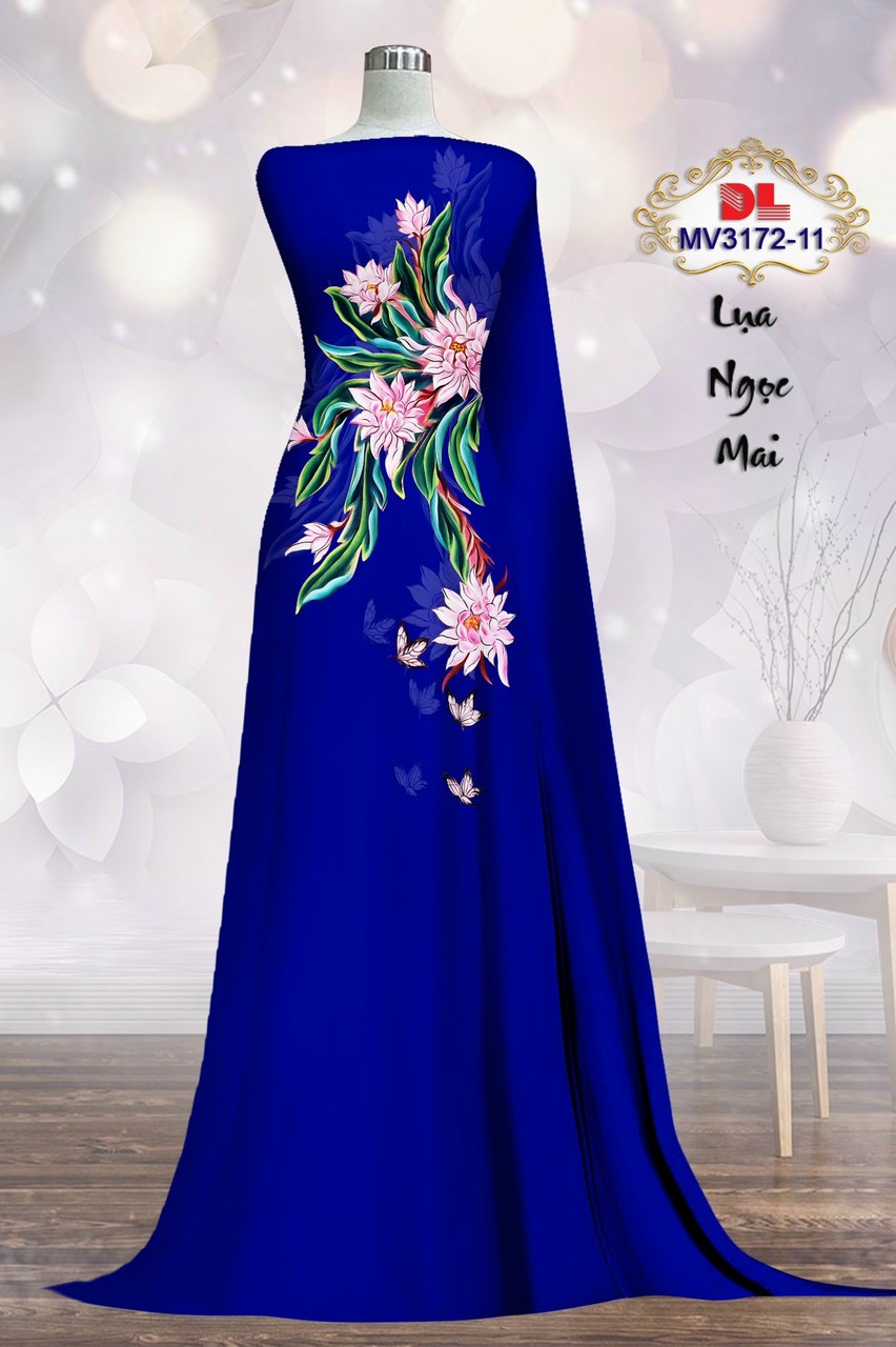 Vải áo dài hoa ngay eo dlmv-3172 - Ảnh 8