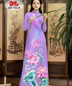 Vải áo dài hoa sen dlad-752