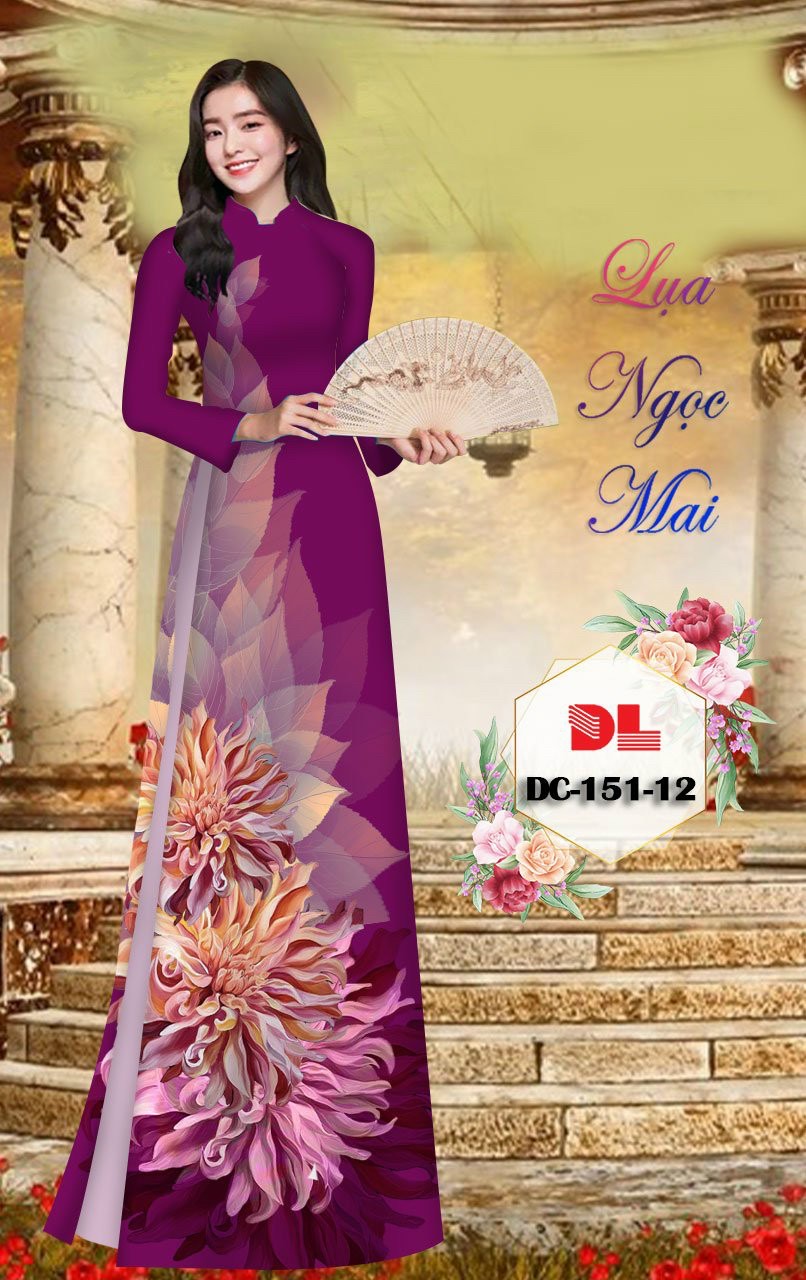 Vải áo dài hoa 3d dldc-151 - Ảnh 7