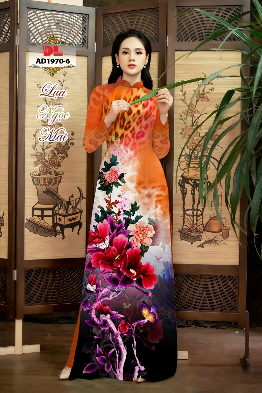 Vải áo dài hoa 3d dlad -1970 - Ảnh 4