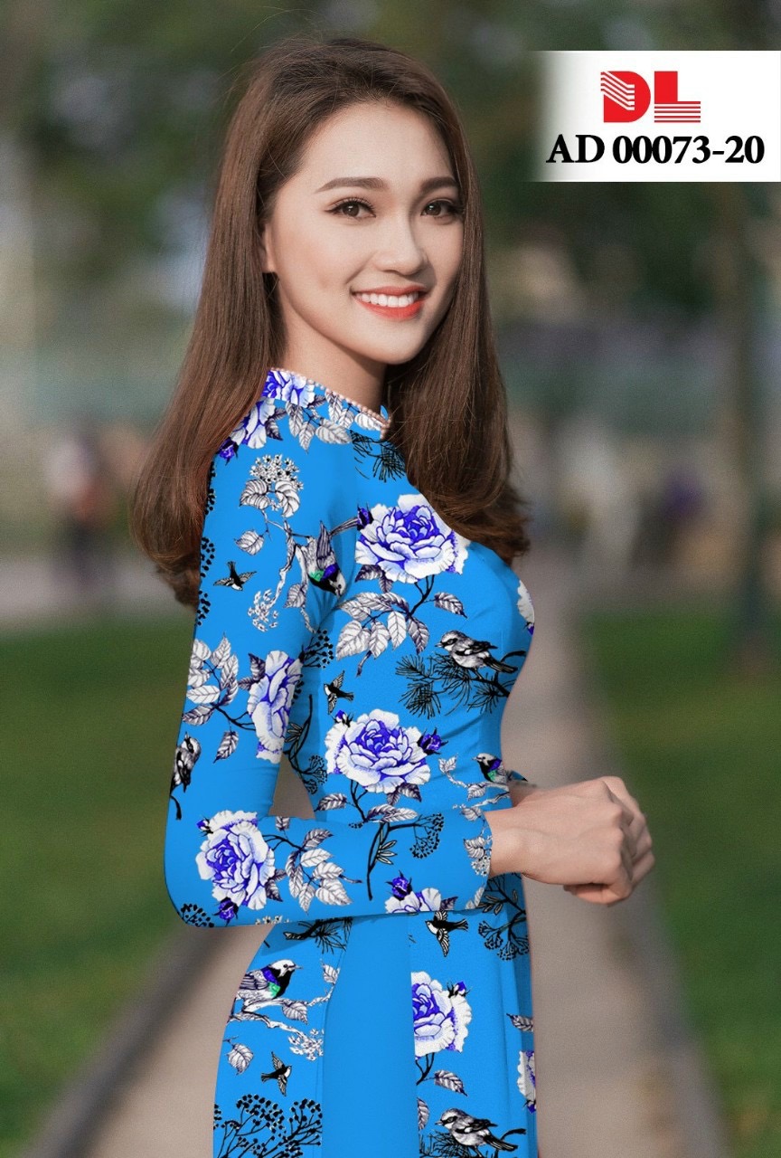 Vải áo dài hoa nguyên áo dlad-00037 - Ảnh 2