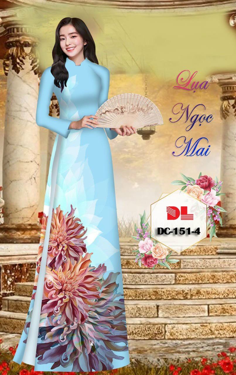 Vải áo dài hoa 3d dldc-151 - Ảnh 10