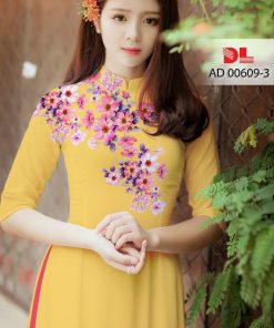 Vải áo dài hoa 3d dlad-00609