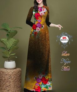 Vải áo dài hoa 3d dlmv-3078