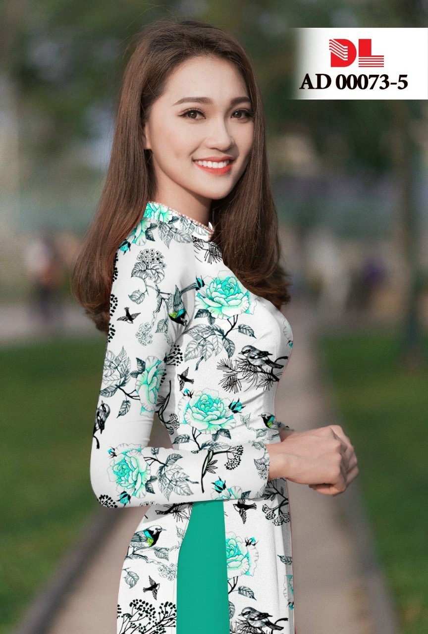 Vải áo dài hoa nguyên áo dlad-00037 - Ảnh 7