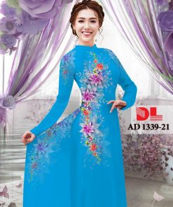 Vải áo dài hoa ngay eo dlad-1339