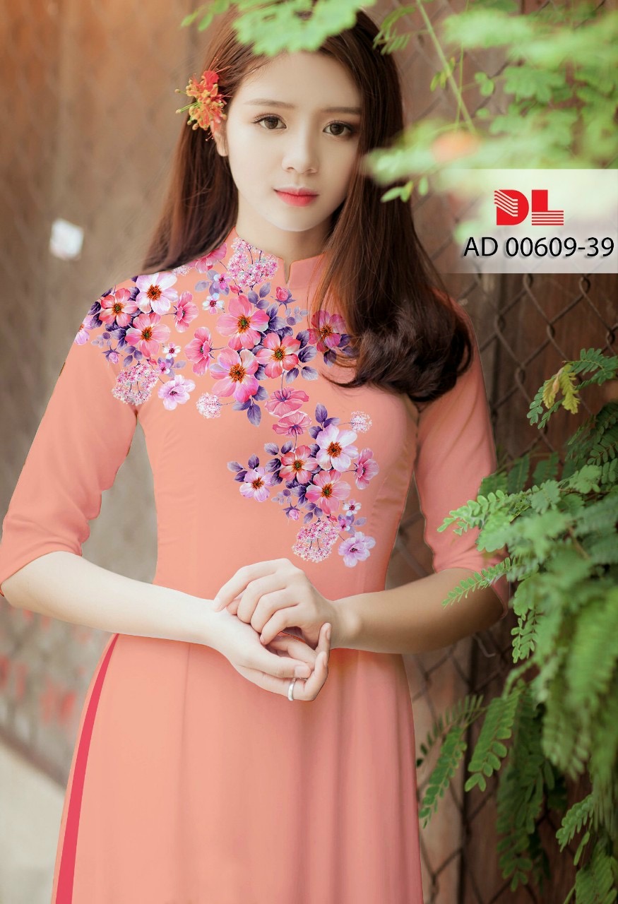 Vải áo dài hoa 3d dlad-00609 - Ảnh 5