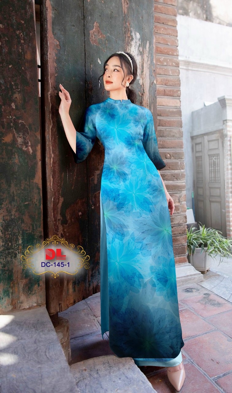 Vải áo dài hoa nguyên áo dldc-145 - Ảnh 3