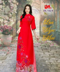 Alternative view of Vải áo dài hoa trên dưới dldc-142