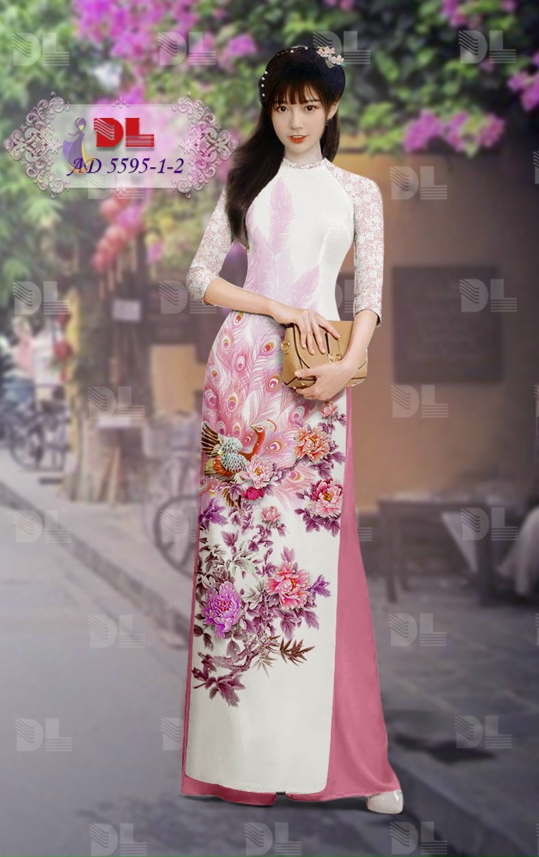 Vải áo dài chim công dlad-5595 - Ảnh 17