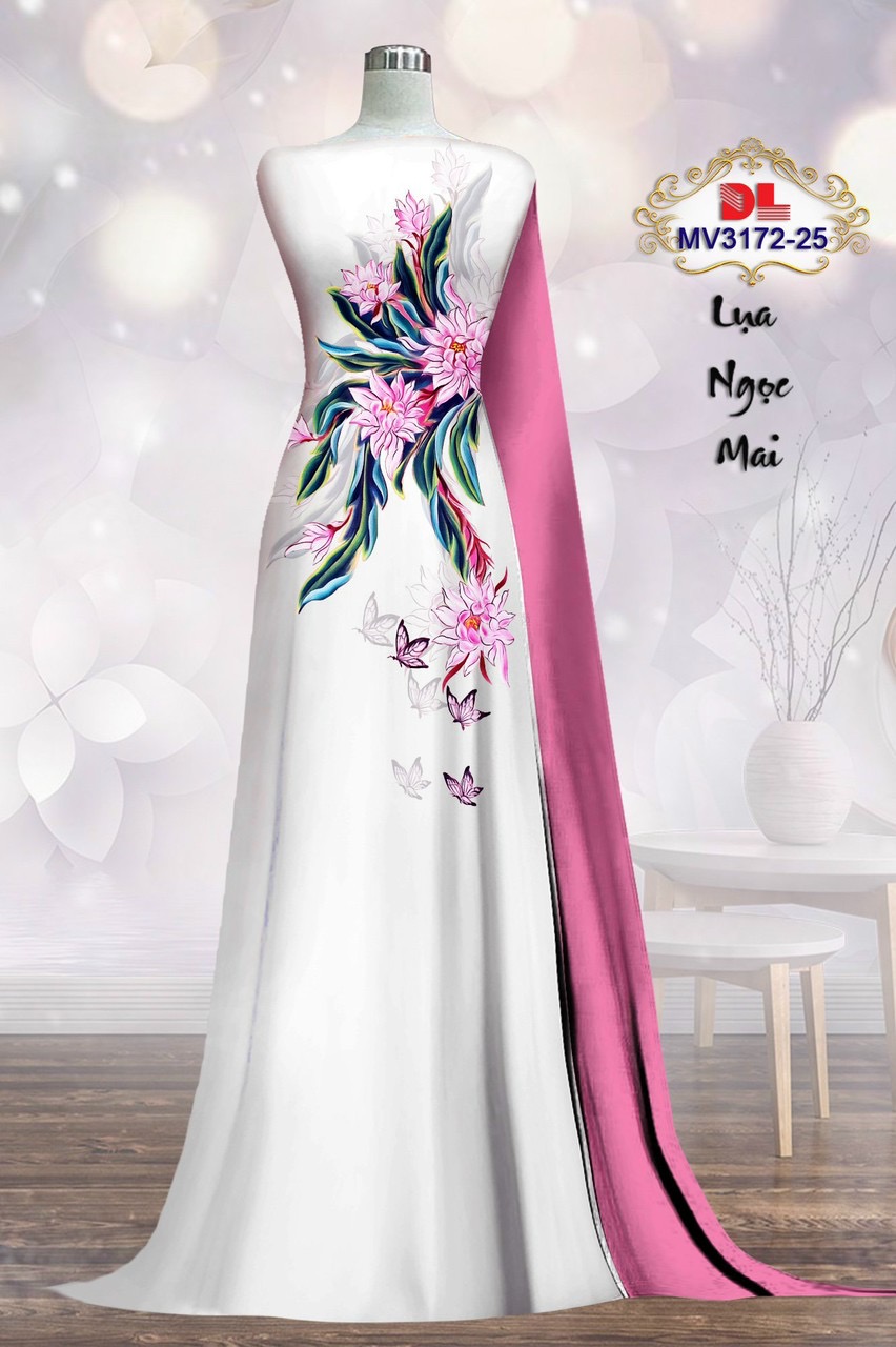 Vải áo dài hoa ngay eo dlmv-3172 - Ảnh 26