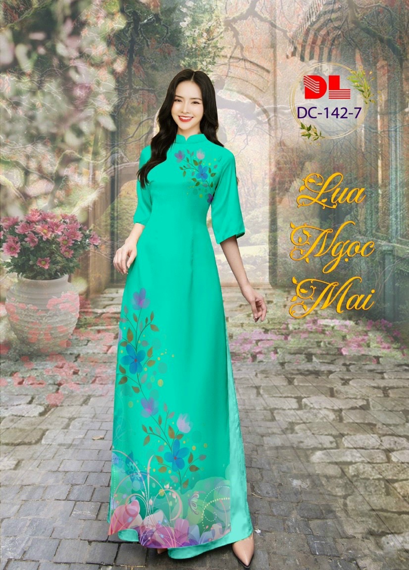Vải áo dài hoa trên dưới dldc-142 - Ảnh 6