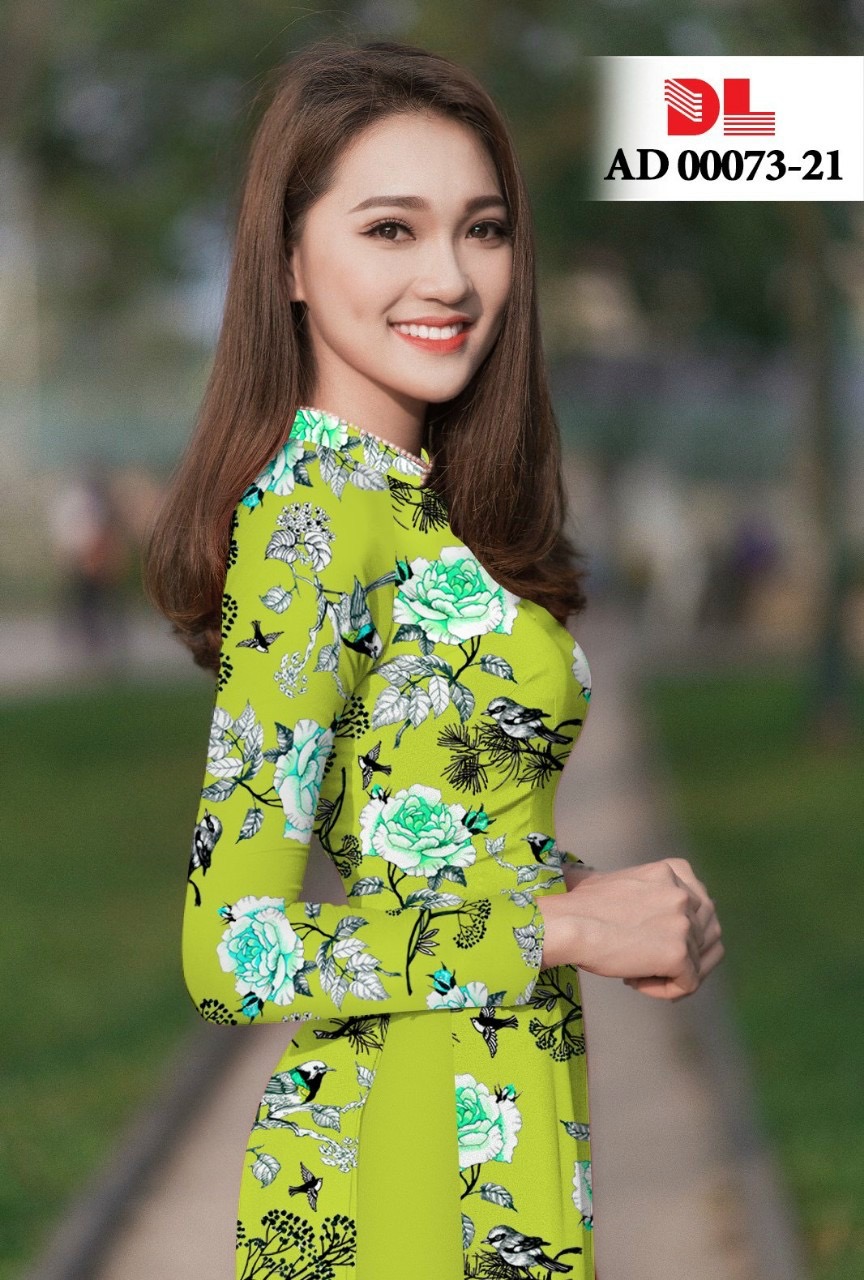 Vải áo dài hoa nguyên áo dlad-00037 - Ảnh 3