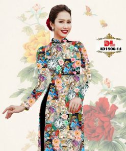 Vải áo dài hoa nguyên áo dlad-1806