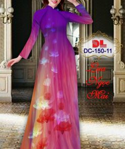Vải áo dài hoa 3d dldc-150