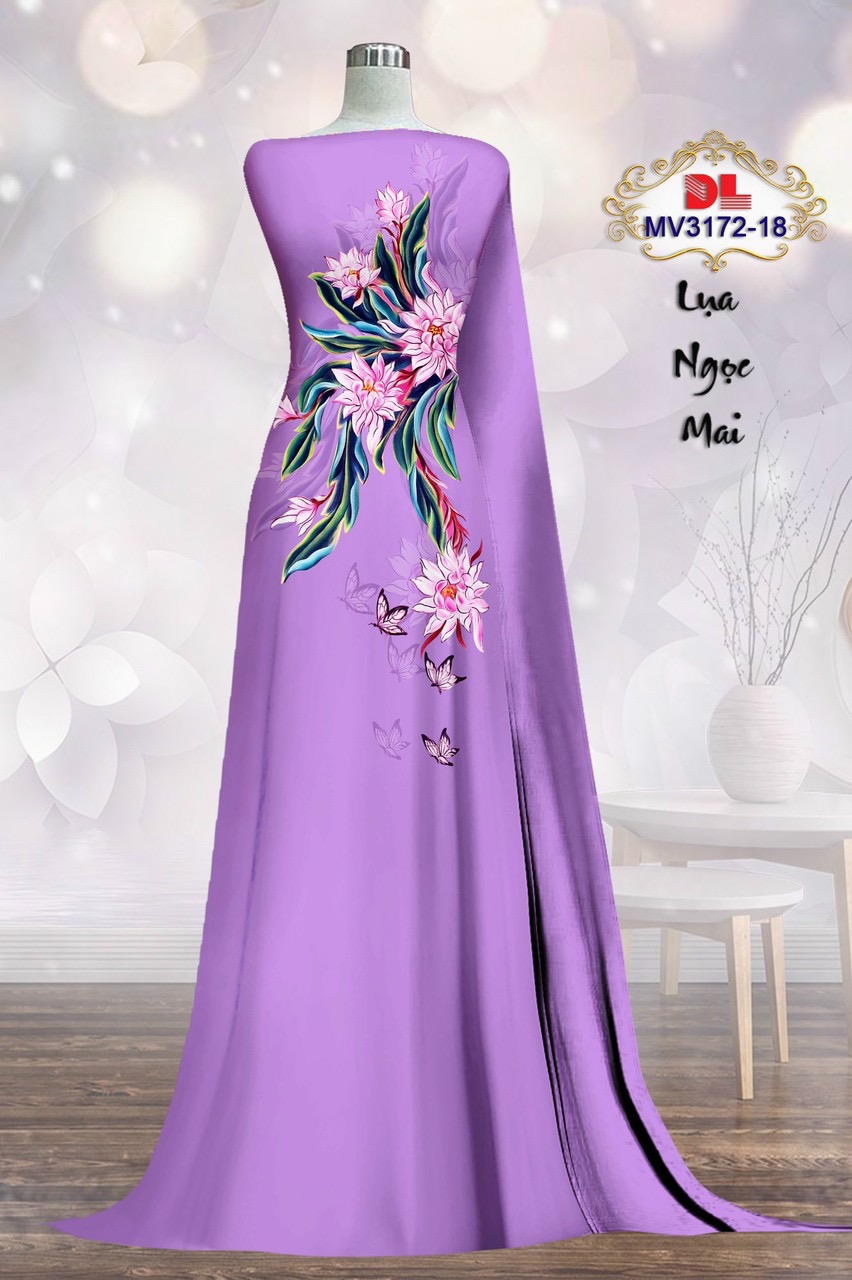 Vải áo dài hoa ngay eo dlmv-3172 - Ảnh 19