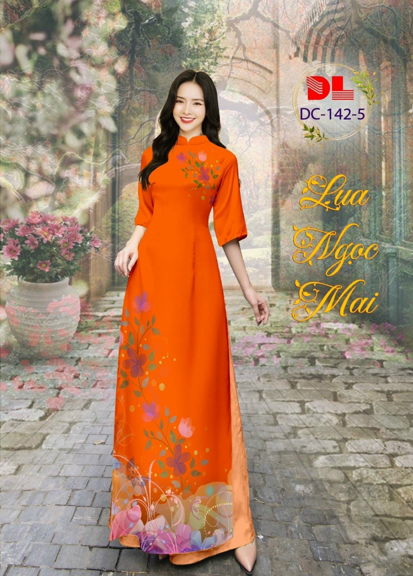 Vải áo dài hoa trên dưới dldc-142 - Ảnh 5