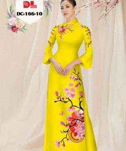 Vải áo dài hoa đào dldc-166