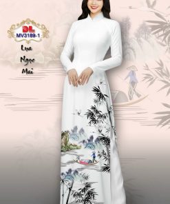 Vải áo dài phong cảnh dlmv-3189