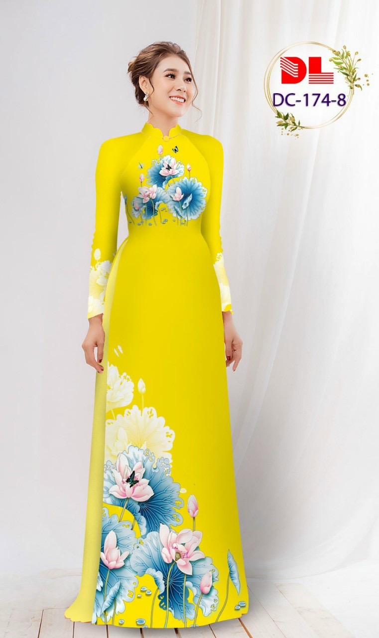 Vải áo dài hoa sen dldc-174 - Ảnh 11