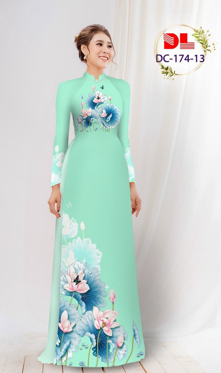 Vải áo dài hoa sen dldc-174 - Ảnh 7