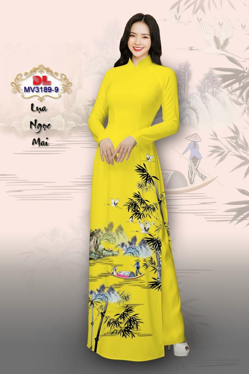 Vải áo dài phong cảnh dlmv-3189 - Ảnh 11