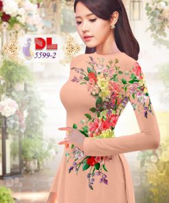 Alternative view of Vải áo dài hoa ngay eo dl-5599