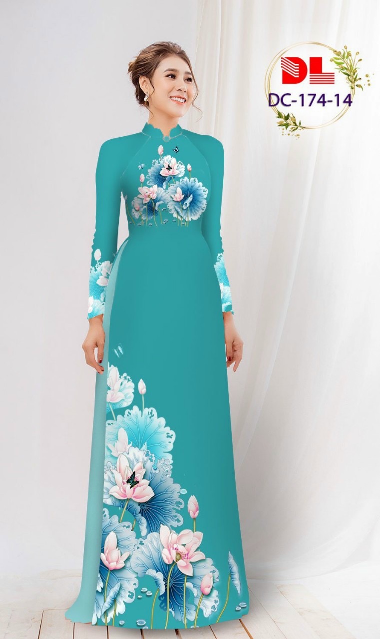Vải áo dài hoa sen dldc-174 - Ảnh 10