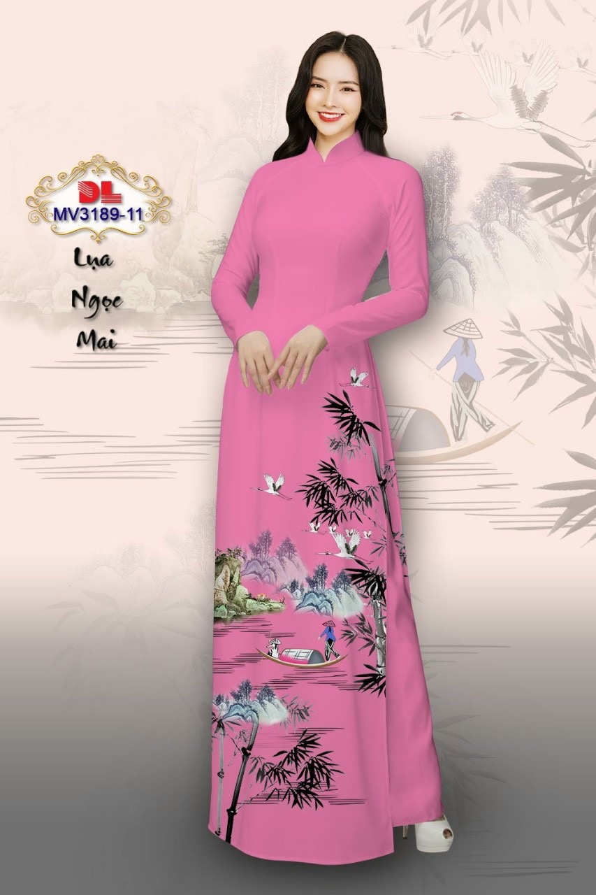 Vải áo dài phong cảnh dlmv-3189 - Ảnh 2