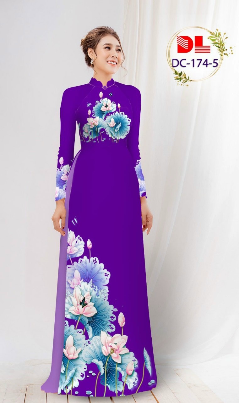 Vải áo dài hoa sen dldc-174 - Ảnh 13