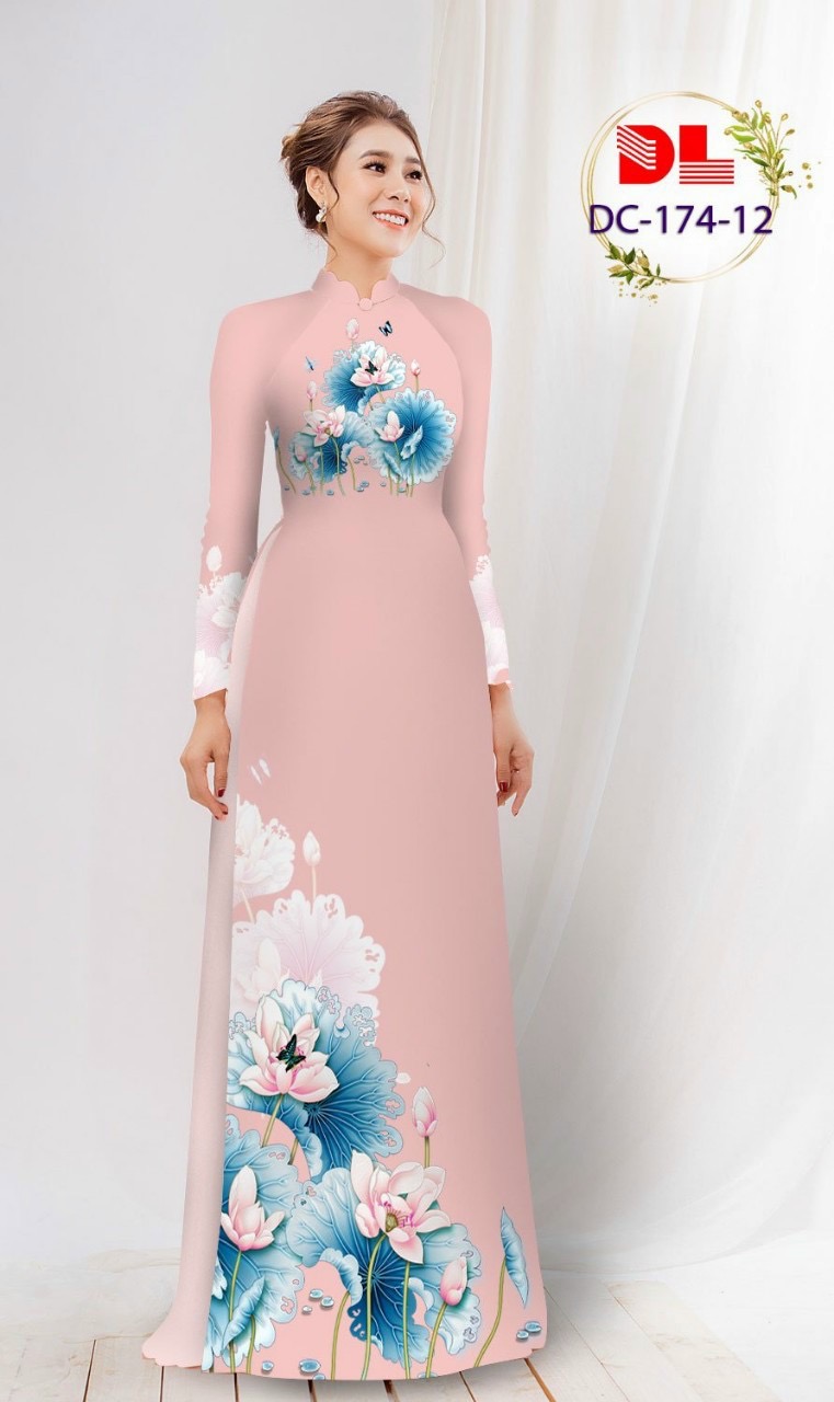 Vải áo dài hoa sen dldc-174 - Ảnh 4