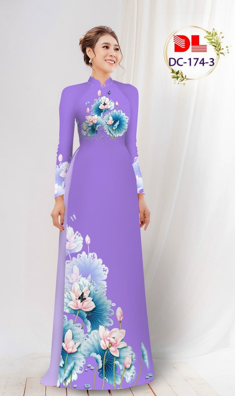 Vải áo dài hoa sen dldc-174 - Ảnh 12