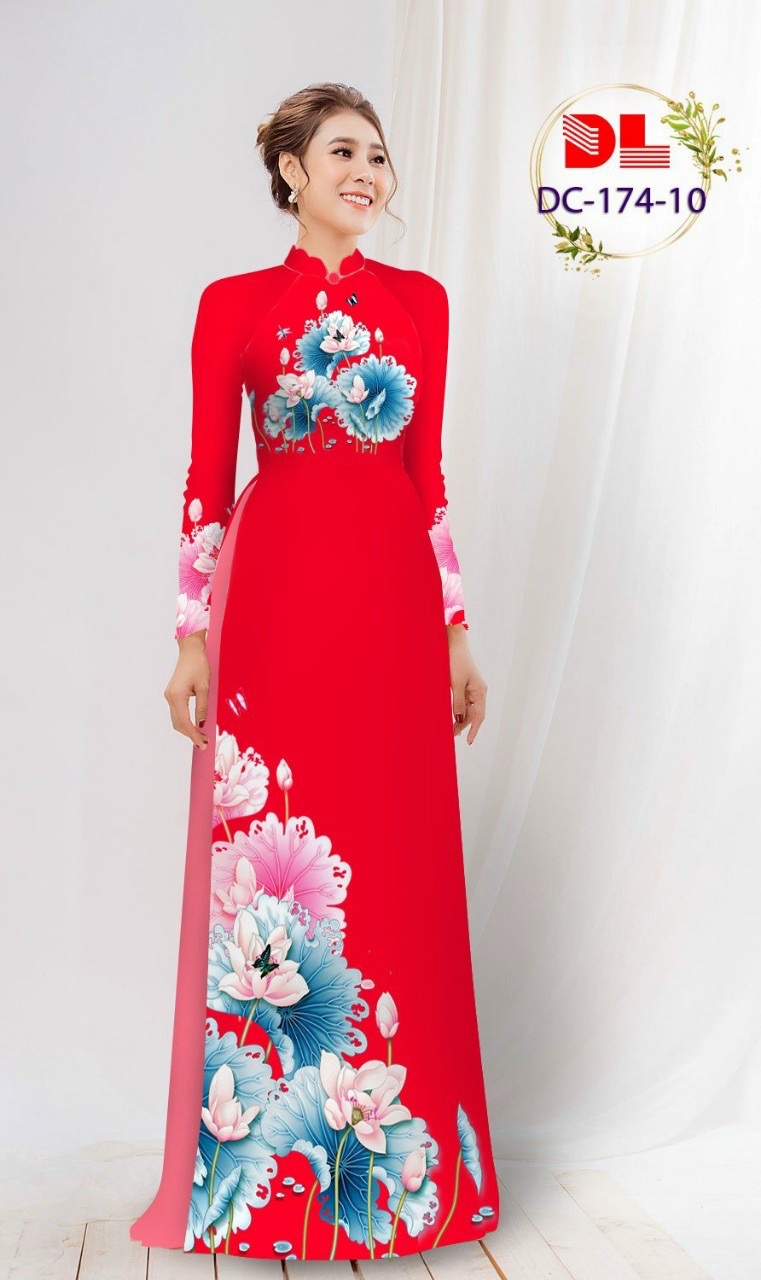 Vải áo dài hoa sen dldc-174 - Ảnh 6