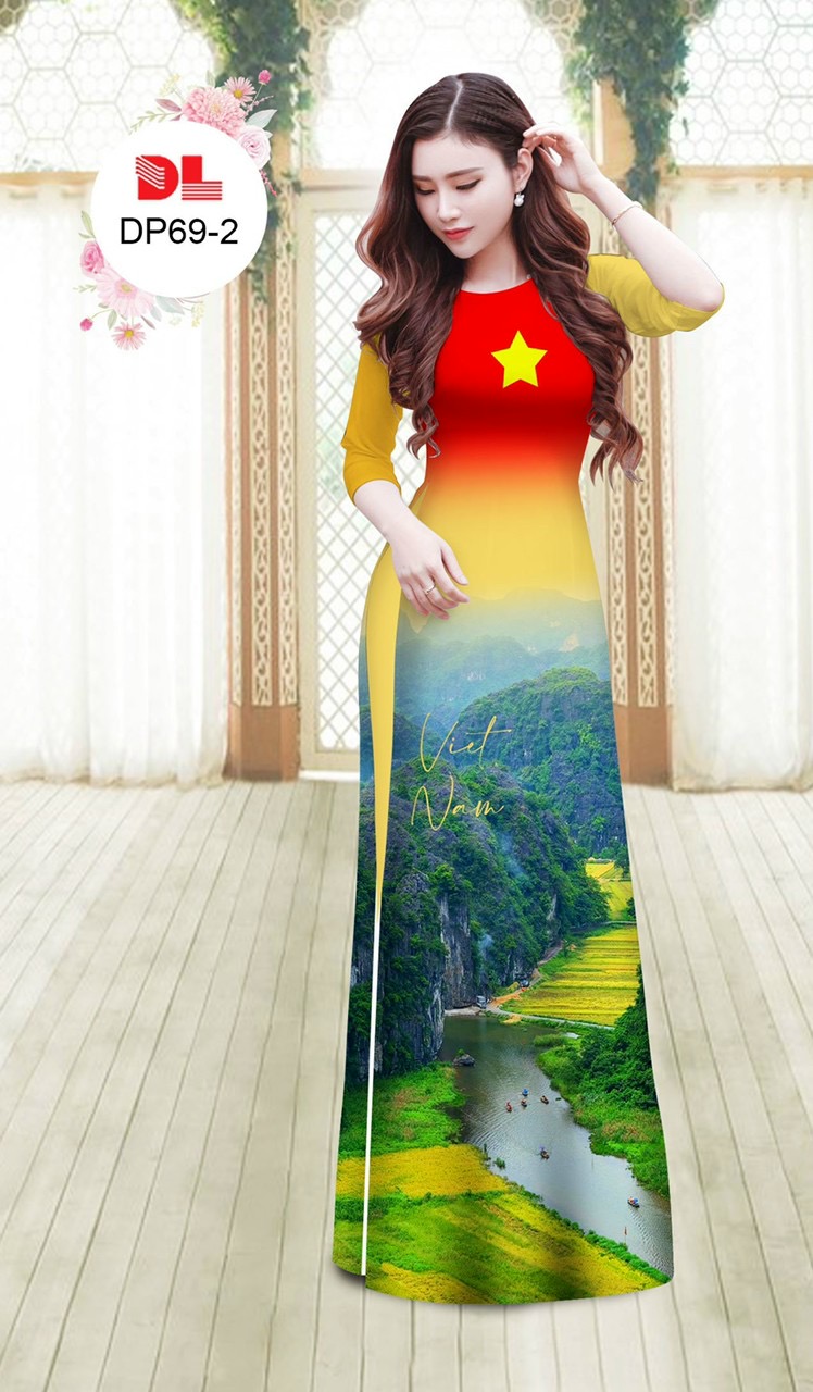 Vải áo dài phong cảnh dldp-69 - Ảnh 8