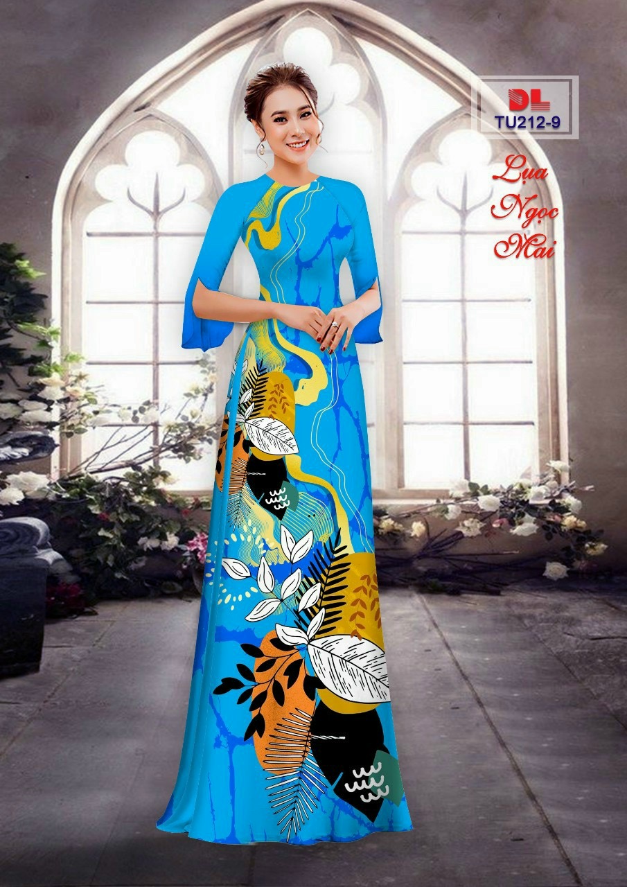 Vải áo dài chiếc lá dltu-212 - Ảnh 2